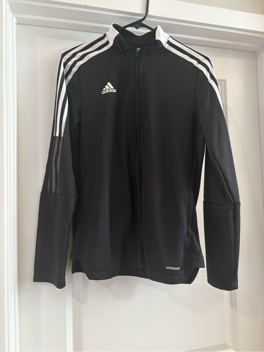Adidas Tiro 21 Black Track Jacket with White Stripes